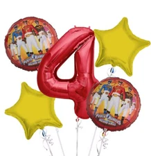 Anagram Balloon Bouquet 4th Birthday 5 pcs - Party Supplies