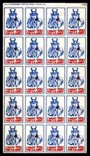 Uncle Sam I WANT YOU FOR US ARMY Vintage '76 Sticker Sheet USA Government Office