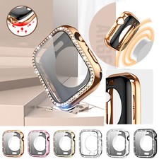 For iWatch Series 9 8 7 6 5 4 SE Bling Diamond Screen Protector 41/45mm Case