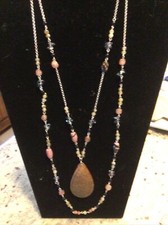 J Jill Double String Multi-colored Stone Necklace, NWT 69
