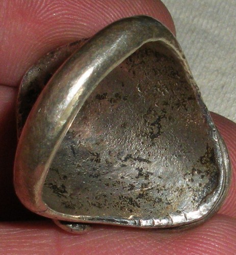 VINTAGE ZUNI EFFIE CALAVAZA SNAKE TURQUOISE STERLING SILVER RING SZE 11 1/4 vafo - Picture 6 of 6