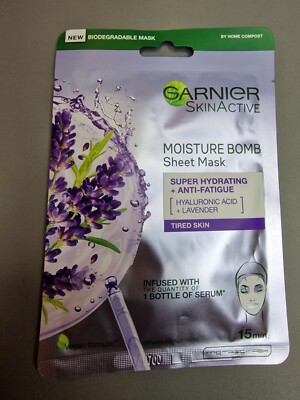 Garnier Moisture Bomb Lavendel feuchtigkeitsspendende Gesichtsmaske für müde Haut