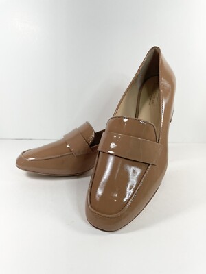 Antonio Melani Women s Size 9 M Nude Patent Leather Block Heels Pumps Shoes