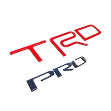 Red & Black TRD Pro 3D Domed Letters for Tundra 2014-2021 (BED - Both Sides)