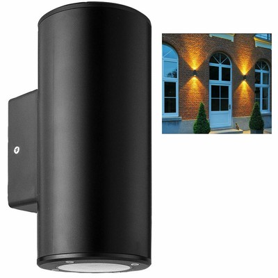 Wandmontage GU10 Up & Down Outdoor IP44 Garten abgerundetes Licht schwarz