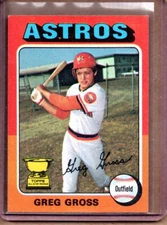 1975 TOPPS GREG GROSS # 334 (EX/MT-NM) CREASE FREE
