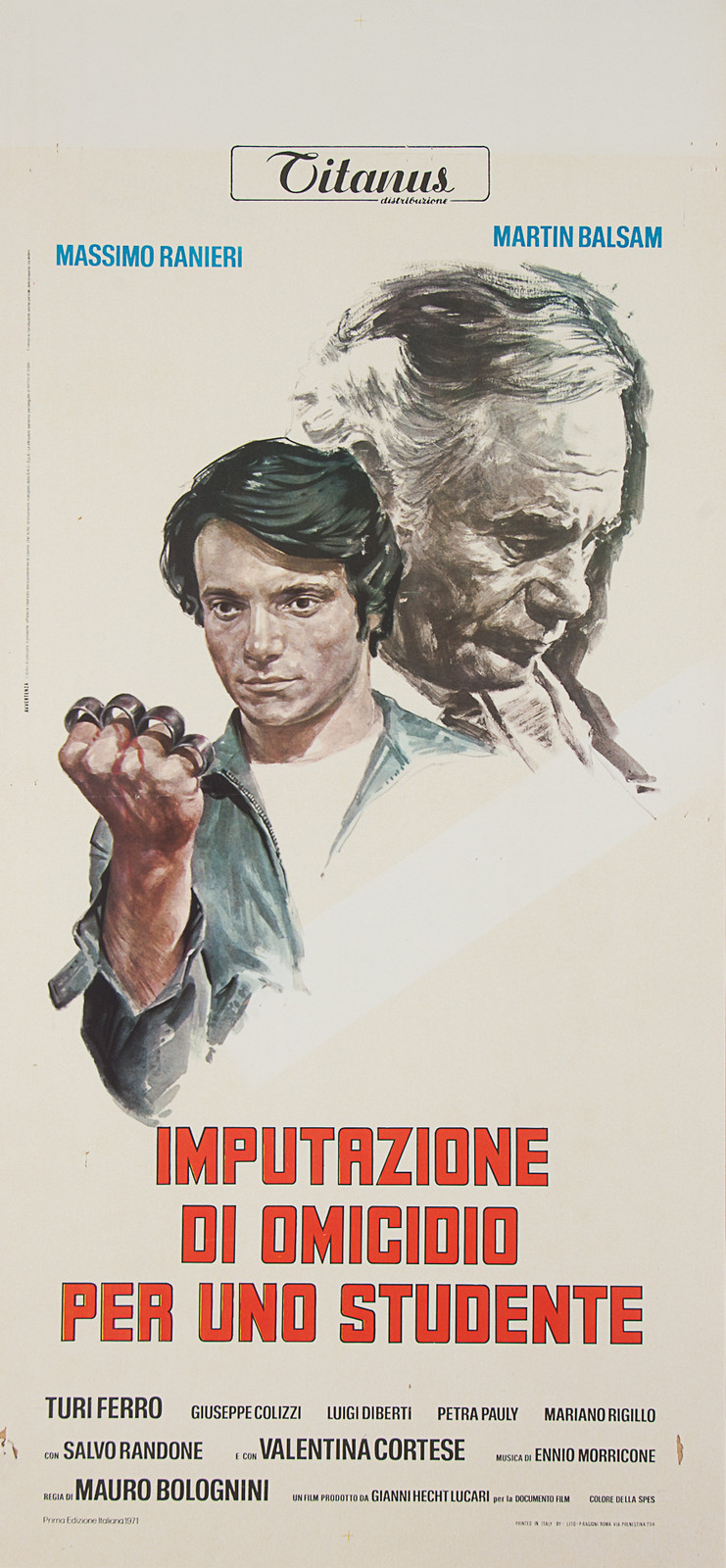 Locandina originale film Imputazione di omicidio per uno studente (1972) - Regia di Mauro Bolognini
