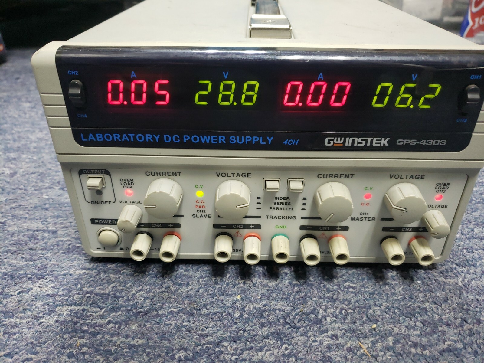 GW Instek GPS4303 4 Ch DC Power Supply Sold AS IS For Parts or Repair
