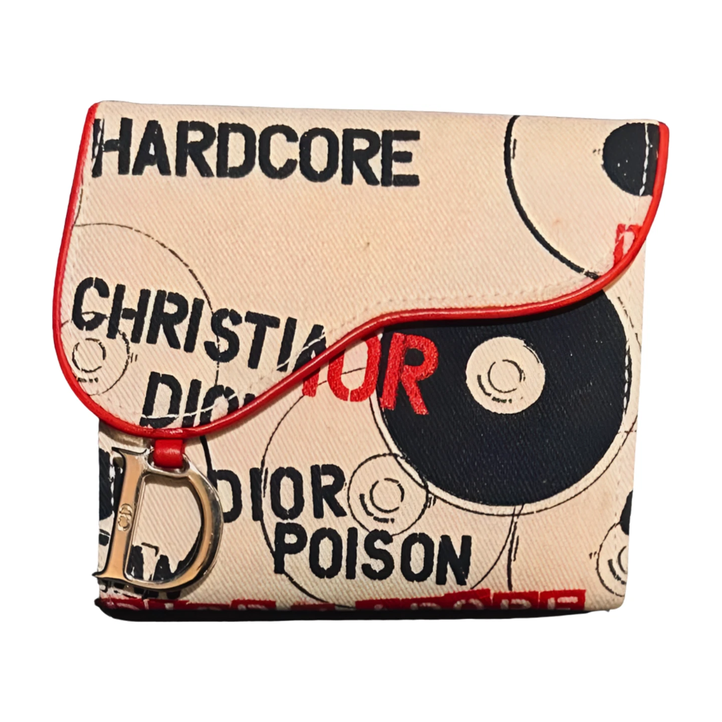 Portefeuille Dior Hardcore Graffiti Record bi pliable John Galliano vintage occasion
