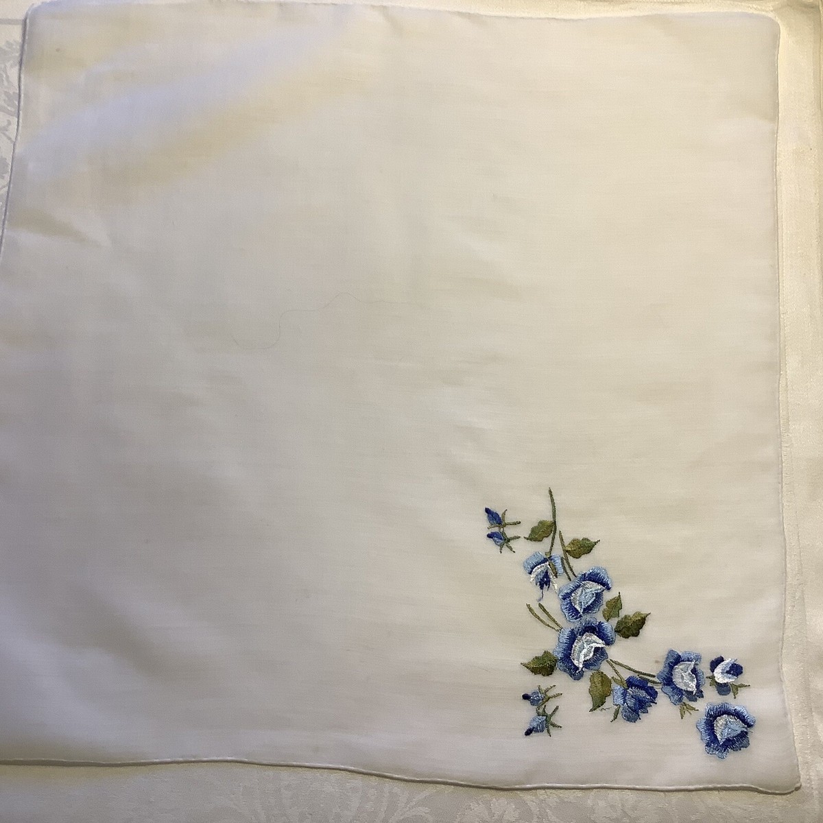 8156🌟PREMIUM Vintage Swiss Floral Shiny Bridal Blue