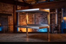 TWO Stainless Shelves/Shelf for commercial kitchen, workshops & stores