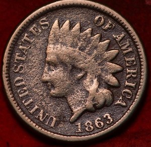 1863 C/N Philadelphia Mint Indian Head Cent