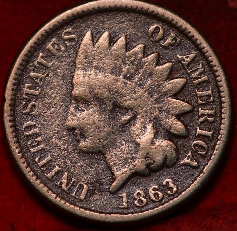 1863 C/N Philadelphia Mint Indian Head Cent