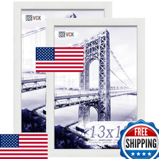 VCK 13x19 White Solid Wood Picture Frame 2-Pack w/HD Plexiglass