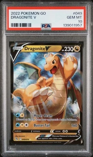 PSA 10 DRAGONITE V 049 POKEMON GO GEM MINT