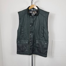 WESTFIELD Men's Gilet Green Waxed Cotton Size S