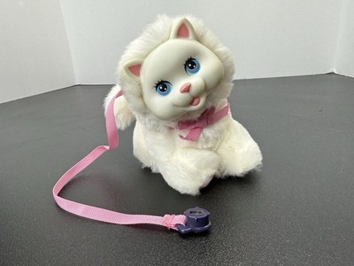 Vintage Playmates Amazing Ally White Kitty Cat Plush with Leash 2001