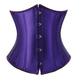 Gothic Underbust Corset Waist Cincher Bustier Top Satin Lace Up Lingerie Plus