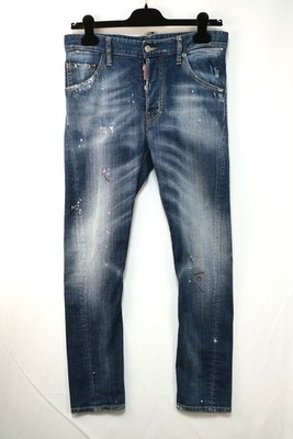 DSQUARED2 Distressed Paint Splatter Jeans Button Fly Size 42 S71LA0669 S30342