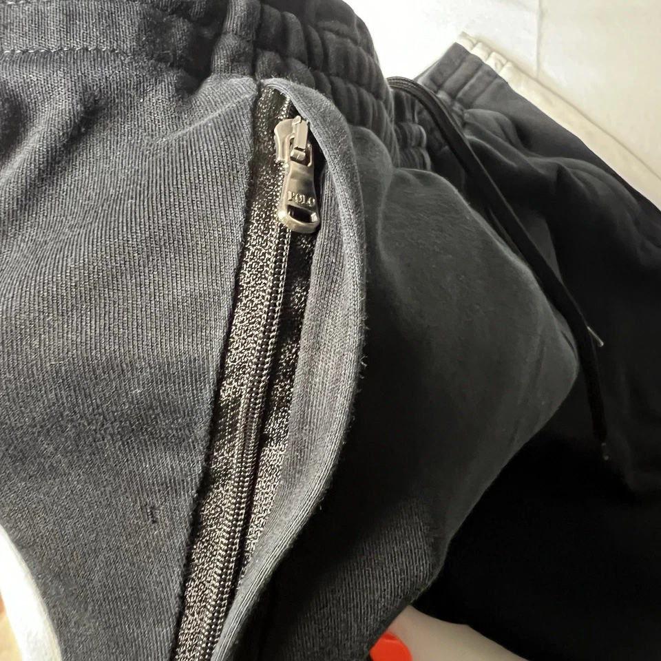 Pantalones deportivos Polo Ralph Lauren para hombre talla XL con cremallera inferior negros blancos Foto 4 de 4