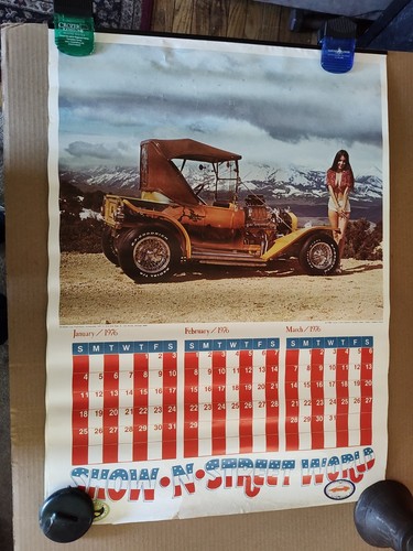 1976 SHOW N STREET WORLD hot rod calendar Good Condition With Minor Wear