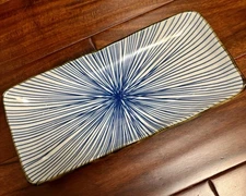 Mino-Yaki Mino Ware Japan Underglaze Sushi Sashimi Dessert Tray Plate