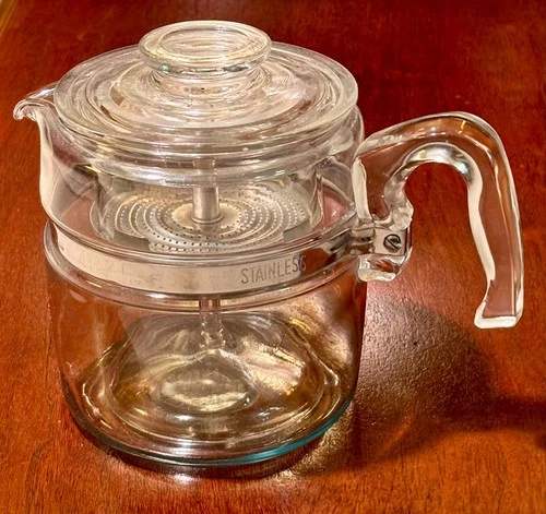 Vintage  Pyrex Flameware 7756-B Glass Percolator 6 Cup Coffee Pot COMPLETE!