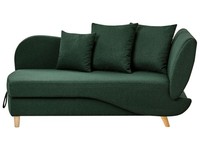 Chaiselongue Leinenoptik GrüN Rechtsseitig Mit Stauraum Kissen Modern Meri II