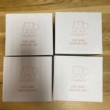 TULLY'S COFFEE heat resistant glass cup and saucer set 4 customers