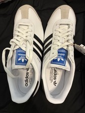 Adidas Samoa Mens Leather Shoes White and Bla...