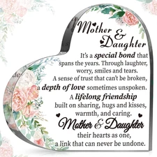 Gift for Mom from Daughter Son Christmas Acrylic Heart Shaped Block for Moms Hea