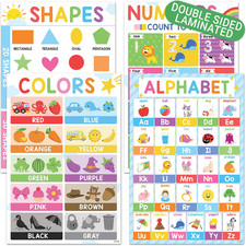 ABC Alphabet Posters Set 4-16'X24' , Color Shape Number Chart for Classroom Dec
