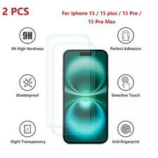 2 Pack Tempered Glass Screen Protector For iPhone 15 / 15 Plus /15 Pro Max US