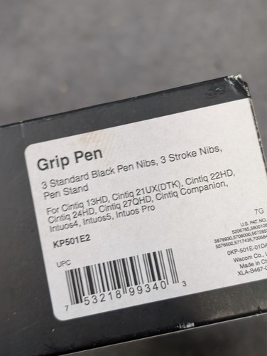 Wacom KP501E2 Grip Pen w/ Pen Stand & Stroke Nibs for Cintiq, Intuos Pro - Afbeelding 10 van 13