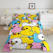 Erosebridal Colorful Duck Bedding Set For Kids Boys Girls Toddlercartoon Duck