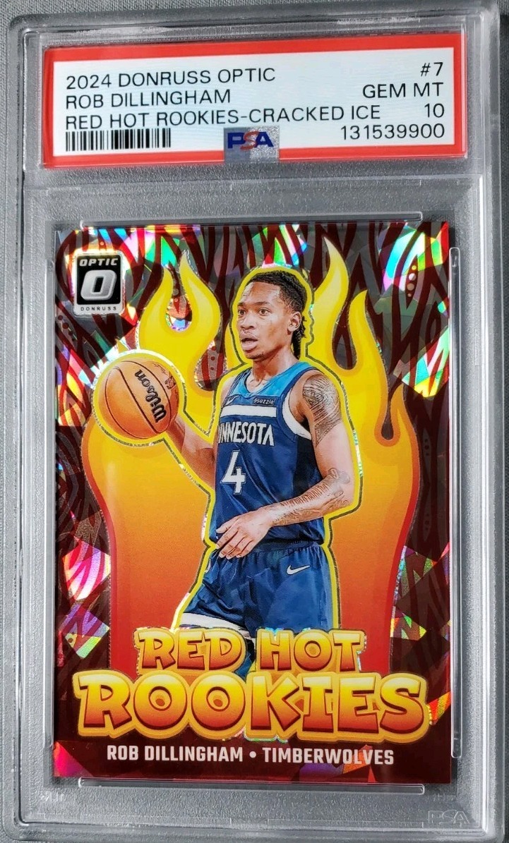 2024-25 Donruss Optic - Red Hot Rookies Cracked Ice /25 Rob Dillingham #7 (RC)