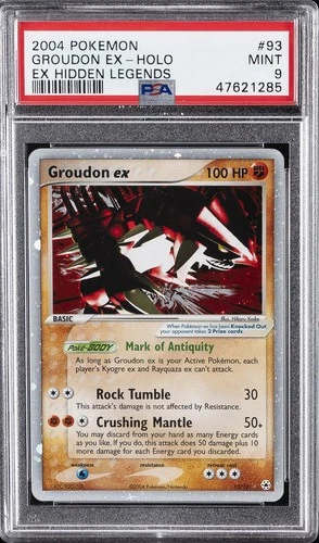 2004 POKEMON EX HIDDEN LEGENDS #93 GROUDON EX-HOLO PSA 9