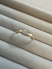 Diamond & 9ct Gold 0.15ct Hallamrked Solitaire. 2.15g. Size 0 1/2.
