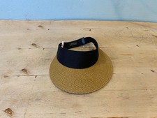 NWOT/B Eric Javits Squishee Adjustable Straw Visor Hat - Natural / Black