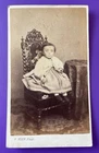Photo CDV 1860 BLIN ORLEANS Pretty girl beautiful dress sitting on a chair B222