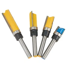 Router Bit 1/4 Shank 4pcs Accessories Flush Straight Template Cutter Tools