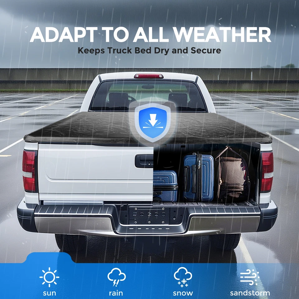 For 1988-2007 GMC Sierra Chevy Silverado 1500 Tonneau Cover 6.5FT Bed Roll-Up - Image 4 of 4