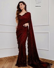 Saree Party Wear Wedding Designer Indian Blouse Sari Bollywood Ethnic Pakistani