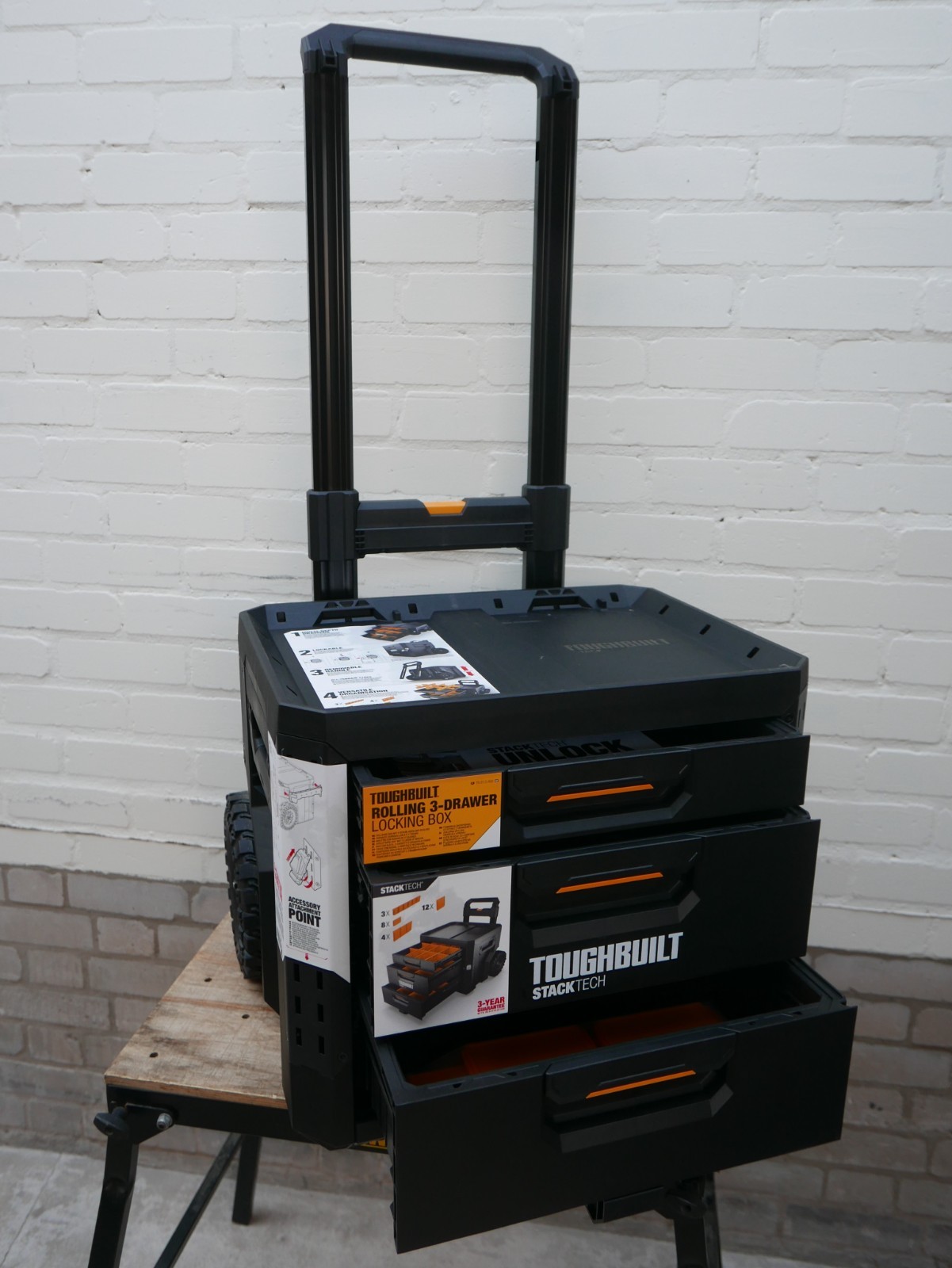 TOUGHBUILT B1 D R93 STACKTECH LOCKING TRIPLE DRAWER ROLLING SYSTEM STORAGE CASE