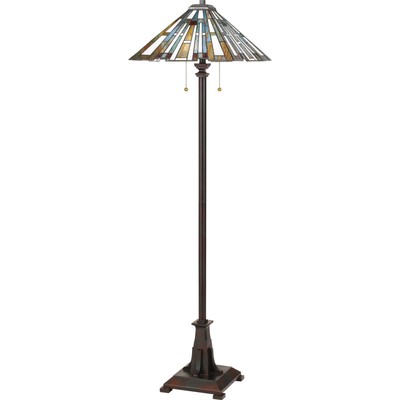 Quoizel TFMK9362 Bronze Maybeck 2-Light 62''H Buffet & Tiffany Floor Lamp
