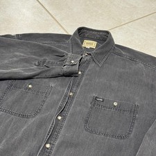 Vintage GUESS by Georges Marciano Shirt Mens Medium Black Denim Western USA 90s