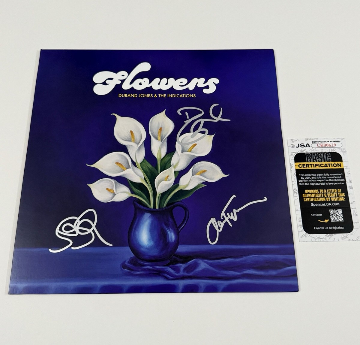DURAND JONES AND THE INDICATIONS SIGNED FLOWERS RECORD (BLUE VINYL