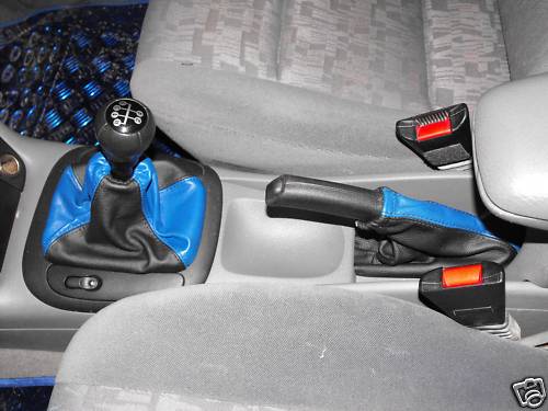 SE ADAPTA A VAUXHALL VECTRA B 2 TONOS CUERO ENGRANAJE POLAINA FRENO DE MANO PERSONALIZADO NUEVO - Imagen 1 de 3