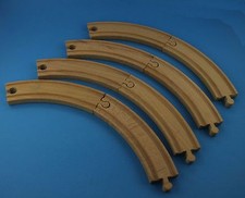 8 Pieces Brio/Thomas Compatible Wooden 6.5" Curved Pieces Track Wood circle
