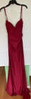LA FEMME LONG RUCHED BALL GOWN WOMENS SIZE 2 RED NWOT